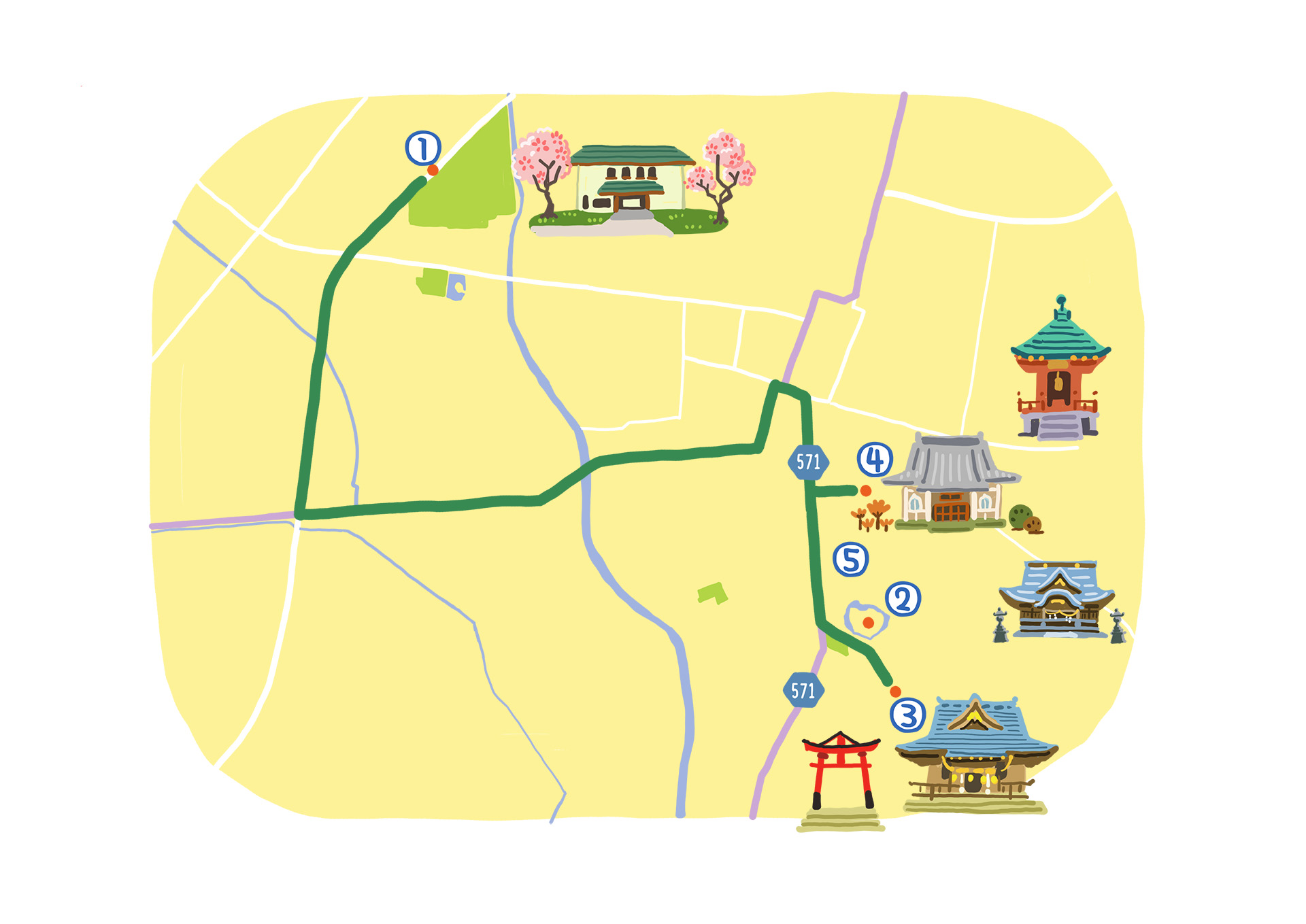 COURSE 4 歴史探訪　村松藩の面影を探しての地図