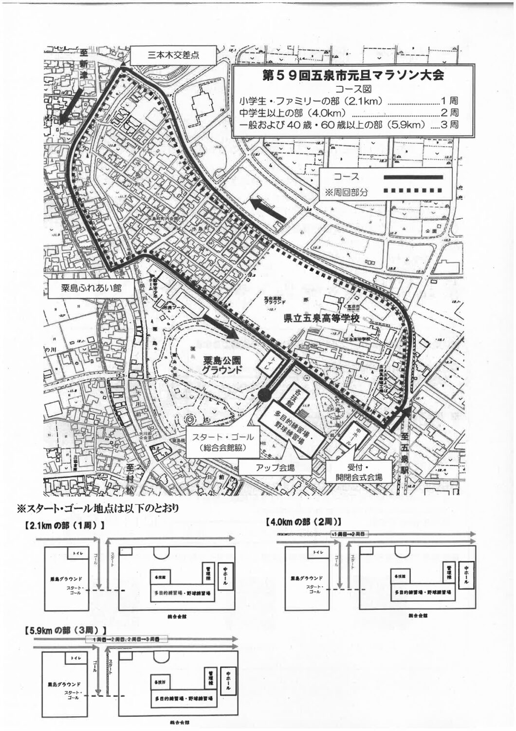 『第59回　五泉市元旦マラソン大会』参加者募集のお知らせ