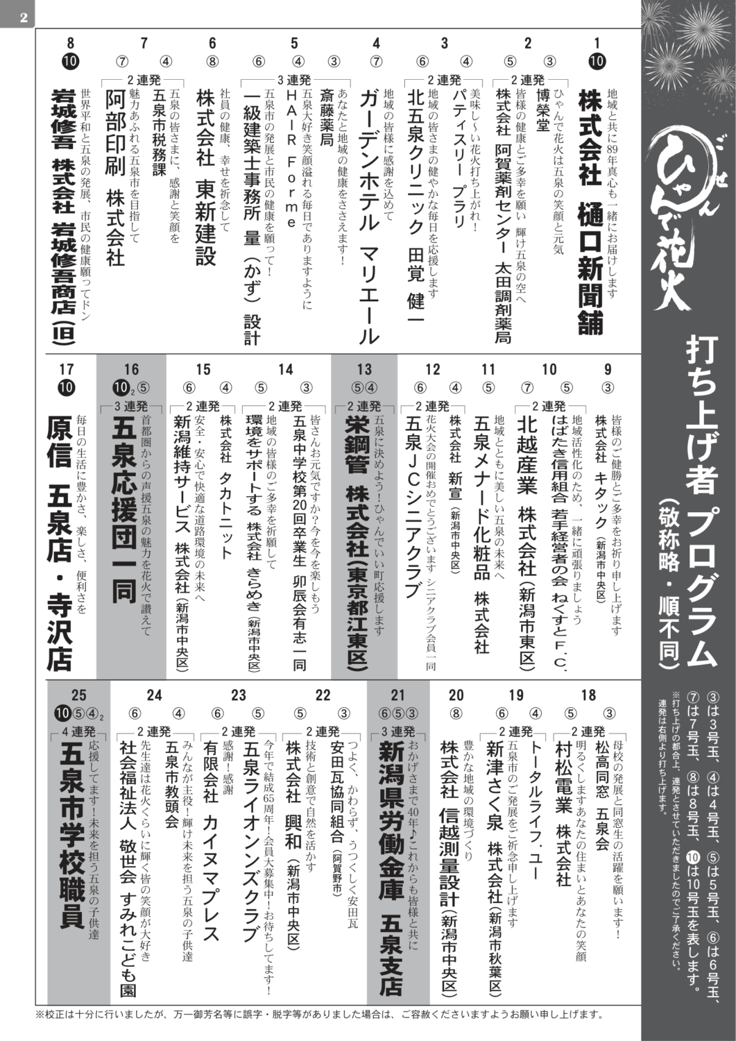 2026年五泉ひゃんで花火大会のお知らせ280