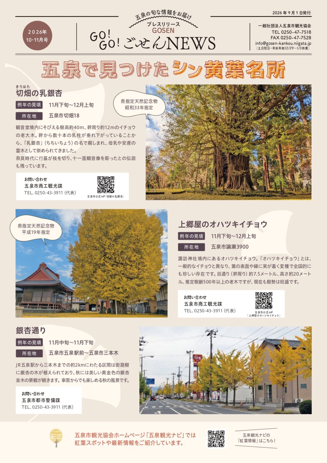 「GO!GO!ごせんNEWS」(10月・11月号)発行‼